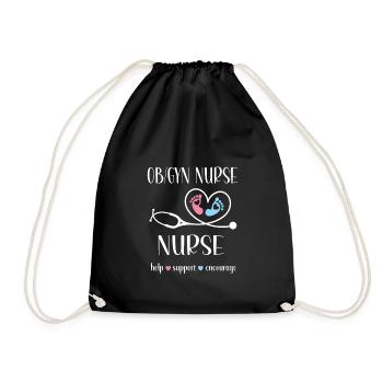 OB GYN Nurse Obstetrics Gynecology - Drawstring Bag - black - Front