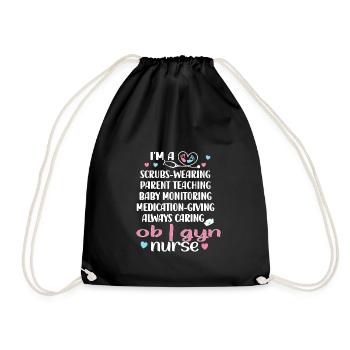 OB GYN Nurse Obstetrics Gynecology - Drawstring Bag - black - Front