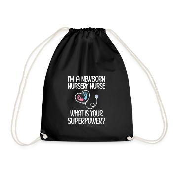 Neonatal Nurse Baby Nurse - Drawstring Bag - black - Front