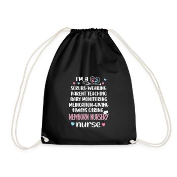 Neonatal Nurse Baby Nurse - Drawstring Bag - black - Front