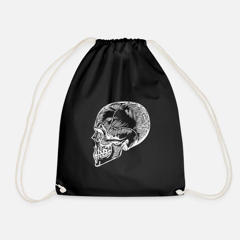 Schädel Knochen Halloween Totenkopf - Turnbeutel - Schwarz