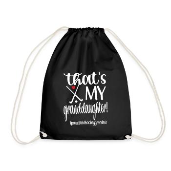 Proud Field Hockey Grandmother Field Hockey Player Grandma - Drawstring Bag - black - Front