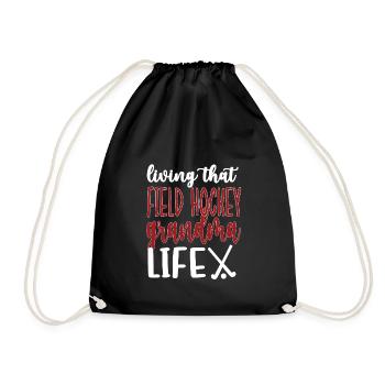Proud Field Hockey Grandmother Field Hockey Player Grandma - Drawstring Bag - black - Front