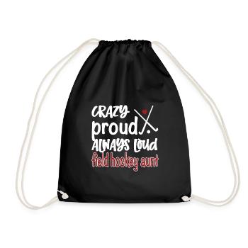 Proud Field Hockey Aunt Field Hockey Player Aunt - Drawstring Bag - black - Front