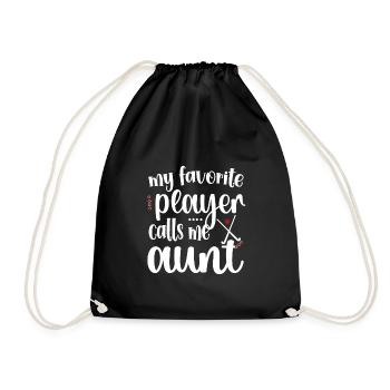 Proud Field Hockey Aunt Field Hockey Player Aunt - Drawstring Bag - black - Front