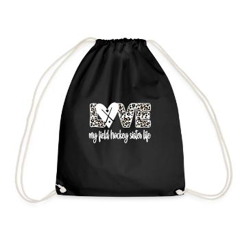 Field Hockey Player Sister Field Hockey Sister - Drawstring Bag - black - Front