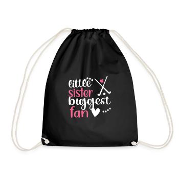 Proud field hockey sister of field hockey players - Drawstring Bag - black - Front