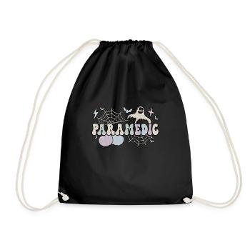 Spooky Paramedic Halloween Paramedic Gifts EMS - Drawstring Bag - black - Front