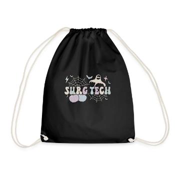 Surgical Technologist Gift Surgical Tech Halloween - Drawstring Bag - black - Front