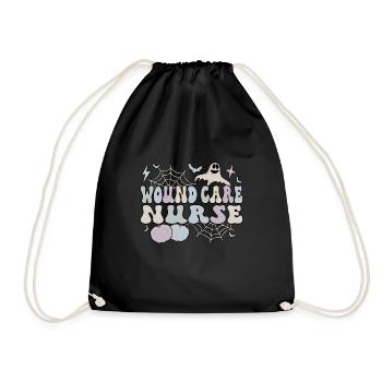 Wound Care Nurse Halloween RN Wound Nursing Gift - Drawstring Bag - black - Front
