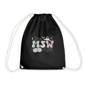 MSW Master Of Social Work Halloween Social Worker - Drawstring Bag - black - Front