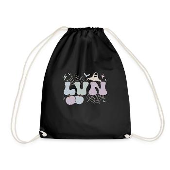 LVN Nurse Licensed Vocational Nurse Halloween - Drawstring Bag - black - Front