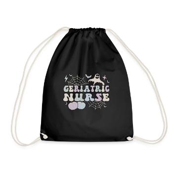Geriatric Nurse Halloween Geriatric Nursing Gifts - Drawstring Bag - black - Front