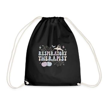 Respiratory Therapist Gifts RT Therapy Halloween - Drawstring Bag - black - Front
