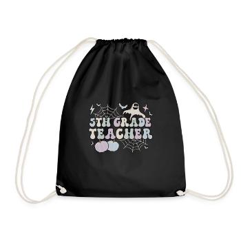 5th Grade Teacher Halloween Fifth Grade Crew Gift - Drawstring Bag - black - Front