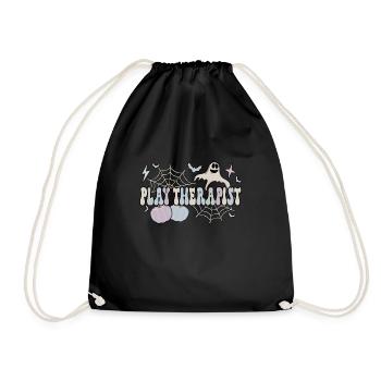 Play Therapist Halloween Play Therapy Gifts - Drawstring Bag - black - Front