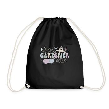 Caregiver Halloween Caregiving Gifts Caregivers - Drawstring Bag - black - Front