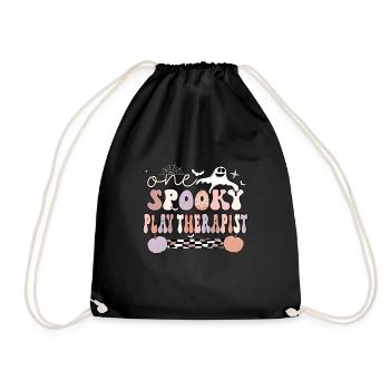 Play Therapist Halloween Play Therapy Gifts - Drawstring Bag - black - Front