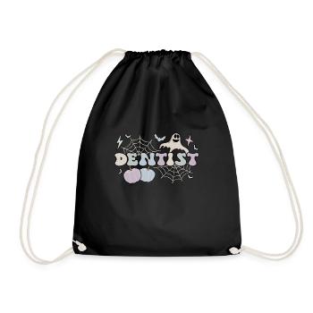 Dentist Gift Dentistry Dental Dentist Halloween - Drawstring Bag - black - Front
