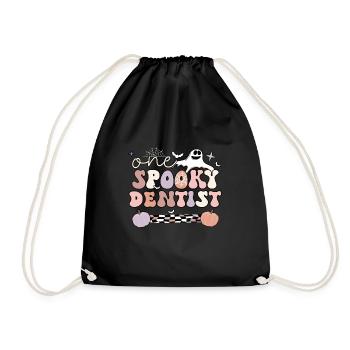 Dentist Gift Dentistry Dental Dentist Halloween - Drawstring Bag - black - Front
