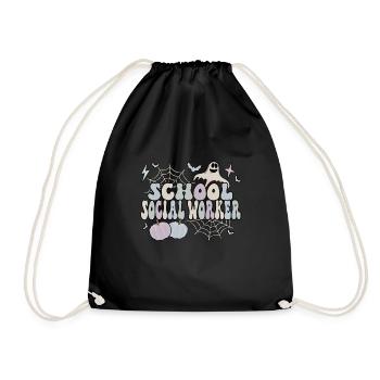 School Social Worker Halloween Social Work Gifts - Turnbeutel - Schwarz - Vorne