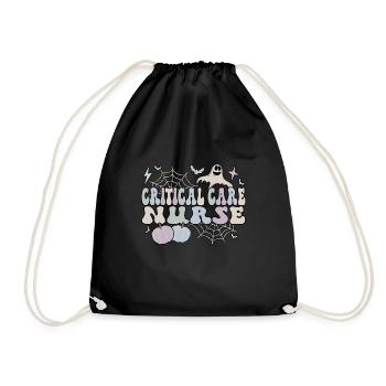 Critical Care Nurse Halloween Critical Care Gifts - Drawstring Bag - black - Front