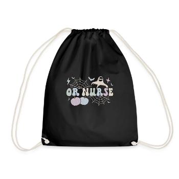 OR Nurse Halloween Operating Room Nurse Gifts - Drawstring Bag - black - Front