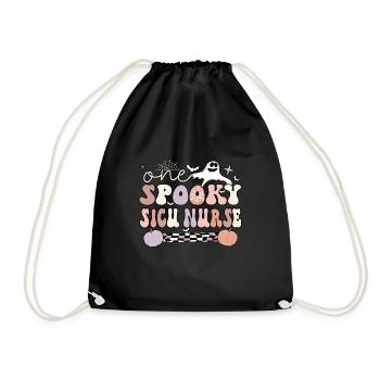 SICU Nurse Surgical Intensive Care Unit Halloween - Drawstring Bag - black - Front