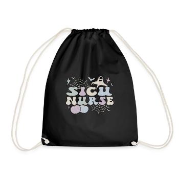 SICU Nurse Surgical Intensive Care Unit Halloween - Drawstring Bag - black - Front