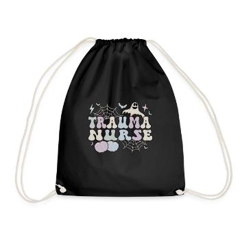 Trauma Nurse Halloween Emergency Trauma Nursing - Drawstring Bag - black - Front