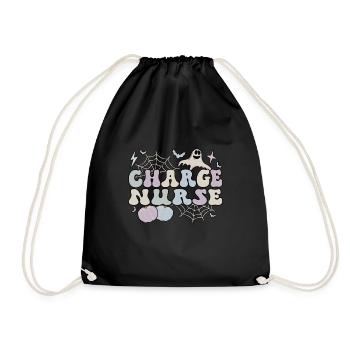 Charge Nurse Halloween Charge Nursing Gifts - Drawstring Bag - black - Front