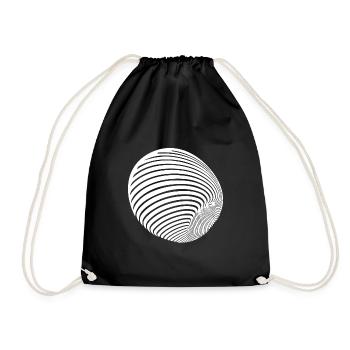 Geometric ball roll with stripes - Drawstring Bag - black - Front
