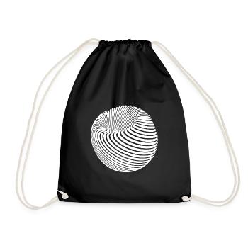 Corps sphérique géométrique avec rayures - Sac de sport léger - noir - Devant