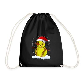 Softball Noël Joueur de softball Cadeau de fête de Noël - Sac de sport léger - noir - Devant