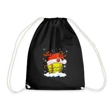 Softball Christmas Softball Player Xmas Party Gift - Turnbeutel - Schwarz - Vorne