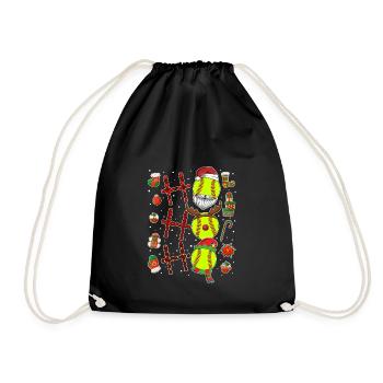 Softball Christmas Softball Player Xmas Party Gift - Turnbeutel - Schwarz - Vorne