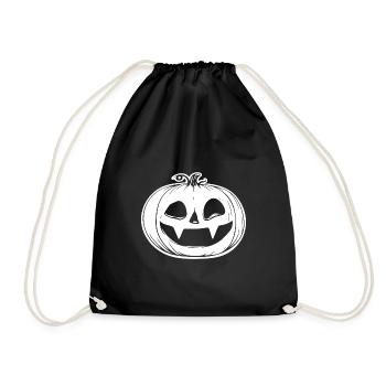 Pumpkin Face - Creepy Halloween Costume - Drawstring Bag - black - Front