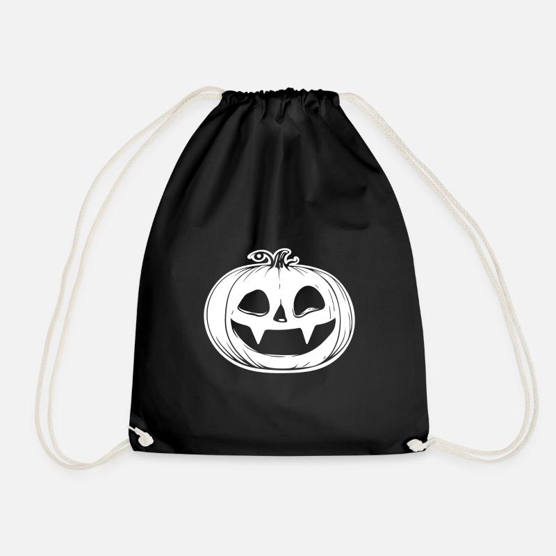 Kürbis Gesicht - gruseliges Halloweenkostüm - Turnbeutel - Schwarz