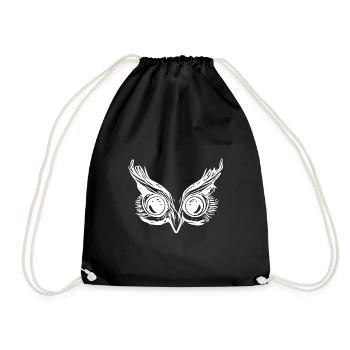 Cute Owl Eyes - Owl Beak - Drawstring Bag - black - Front