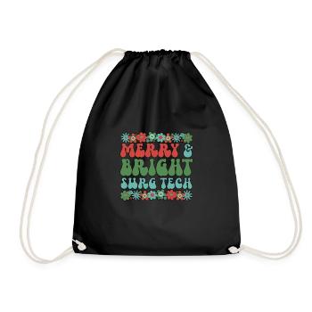 Surgical Technologist Christmas Surgical Tech Xmas - Drawstring Bag - black - Front