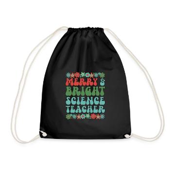 Science Teacher Christmas Science Teaching Xmas - Drawstring Bag - black - Front