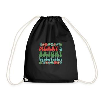 Volunteer Christmas Volunteering Xmas Gifts - Drawstring Bag - black - Front