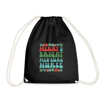 Med Surg Nurse Christmas Medical-Surgical Nurse - Drawstring Bag - black - Front