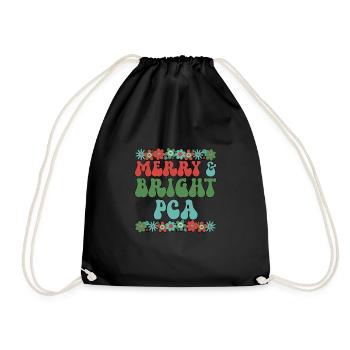 Patient Care Assistant Christmas PCA Nurse Xmas - Drawstring Bag - black - Front