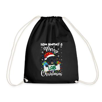Cadeau de chien d’or de Noël Labrador - Sac de sport léger - noir - Devant
