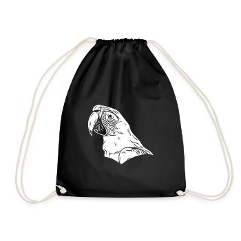 Perroquet Vintage Portrait Dessin d’oiseau - Sac de sport léger - noir - Devant