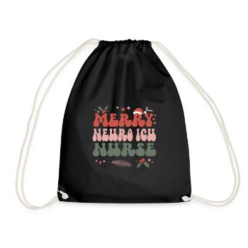 Neuro ICU Nurse Christmas Neurology ICU Xmas Gifts - Turnbeutel - Schwarz - Vorne