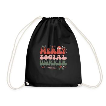 Social Worker Christmas Social Workers Xmas Gifts - Turnbeutel - Schwarz - Vorne