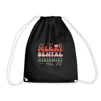 Dental Hygienist Christmas Dental Hygiene Xmas - Turnbeutel - Schwarz - Vorne
