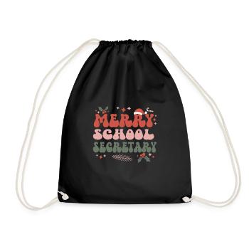 School Secretary Christmas School Office Xmas Gift - Turnbeutel - Schwarz - Vorne